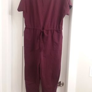 XL Plum Jumpsuit with Bow Detailing and Pockets